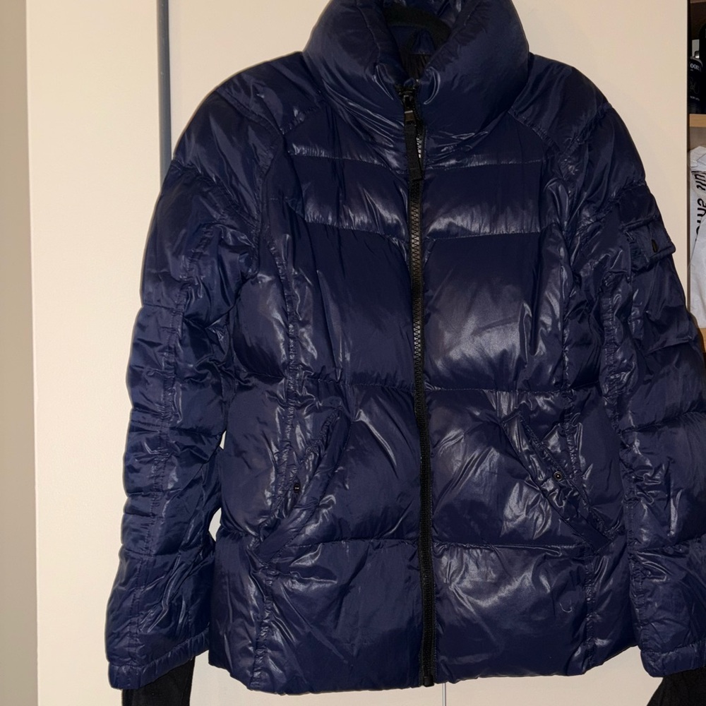 S13 glossy puffer navy blue womens XL